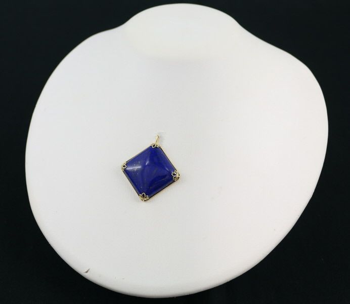 GSTV ペンダントトップ ラピスラズリ 38.00ct スクエア K18YG 