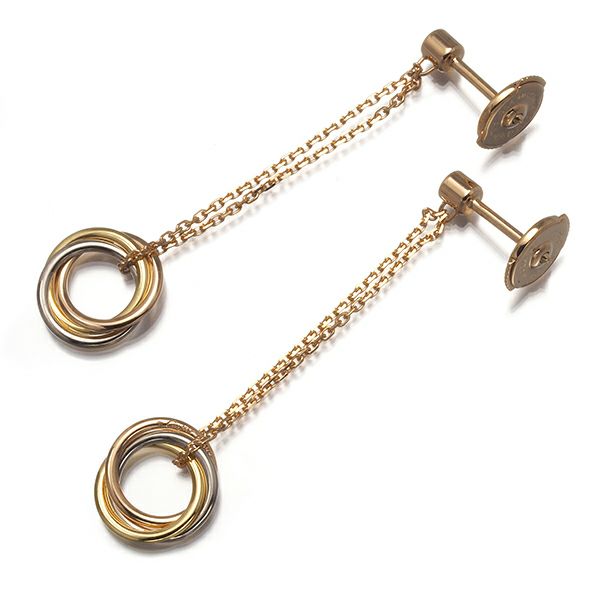 カルティエ ダイヤ スウィート トリニティピアス スリーカラー K18YG/WG/PG 