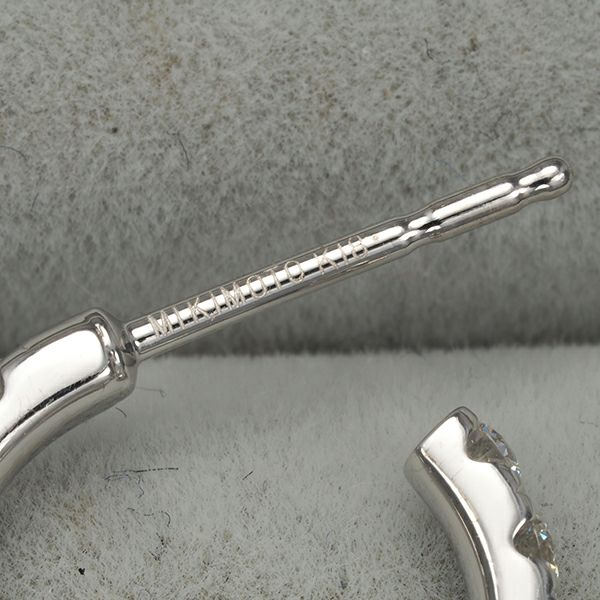 ミキモト ピアス ダイヤ 0.44ct/0.44ct  フープ K18WG 