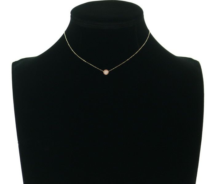アガット ネックレス ダイヤ 0.05ct  ミルグレイン サークル K10PG 