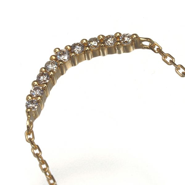 アガット ネックレス ダイヤ 0.04ct   K18YG 