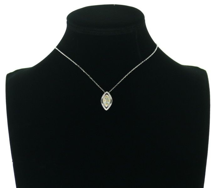 ミキモト ネックレス シェル ダイヤ 0.11ct ピクウェ  K18WG/YG