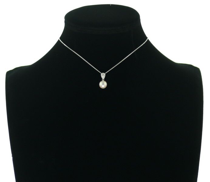 タサキ ネックレス パール アコヤ真珠 8.0mm ダイヤ 0.06ct   Pt900/Pt850 
