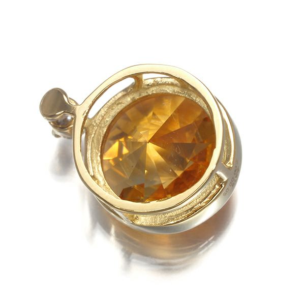 GSTV ペンダントトップ シトリン 2.00ct ダイヤ 0.05ct  サークル K18YG 
