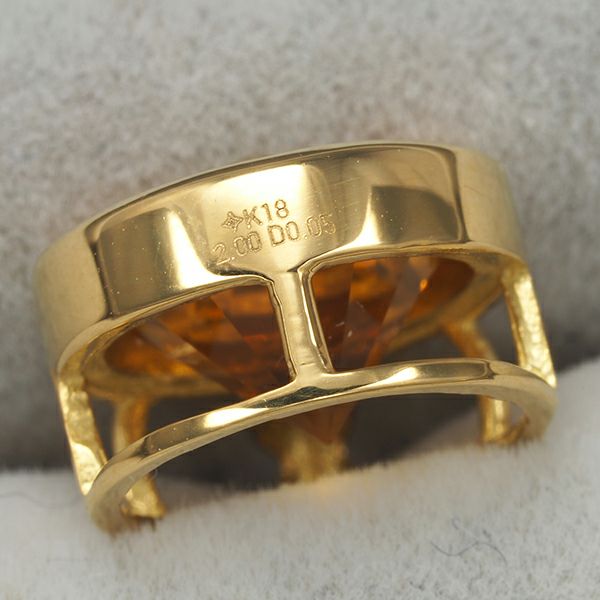 GSTV ペンダントトップ シトリン 2.00ct ダイヤ 0.05ct  サークル K18YG 