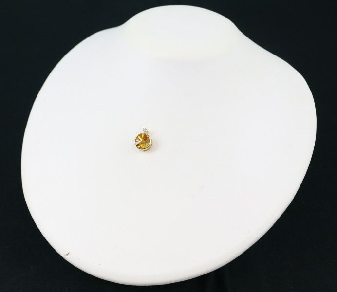 GSTV ペンダントトップ シトリン 2.00ct ダイヤ 0.05ct  サークル K18YG 