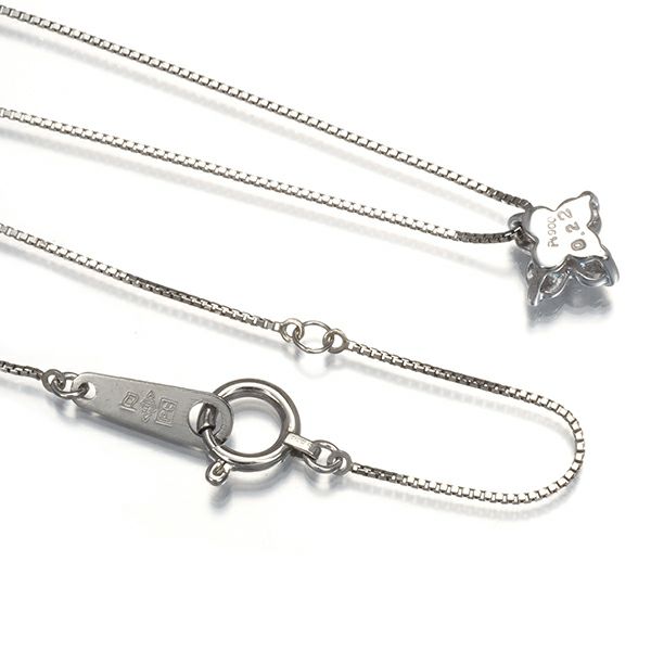 ダイヤ 0.22ct  フラワー ネックレス Pt900/Pt850 