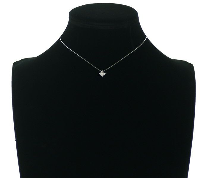 ダイヤ 0.22ct  フラワー ネックレス Pt900/Pt850 