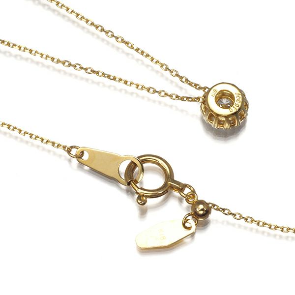 ダイヤ 0.16ct/0.07ct サークル  ネックレス K18YG 