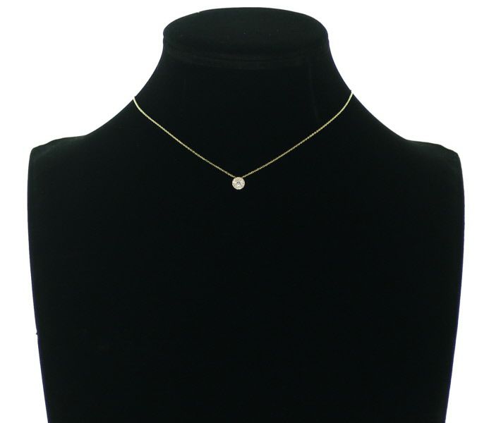 ダイヤ 0.16ct/0.07ct サークル  ネックレス K18YG 