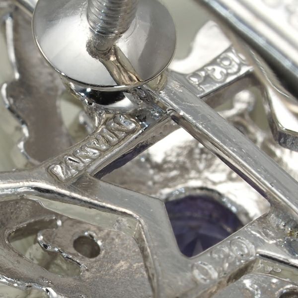 ランバン イヤリング タンザナイト 0.20ct/0.20ct ダイヤ 0.08ct/0.08ct Pt900 