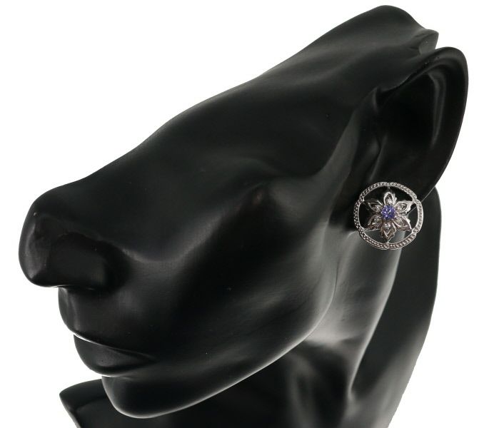 ランバン イヤリング タンザナイト 0.20ct/0.20ct ダイヤ 0.08ct/0.08ct Pt900 