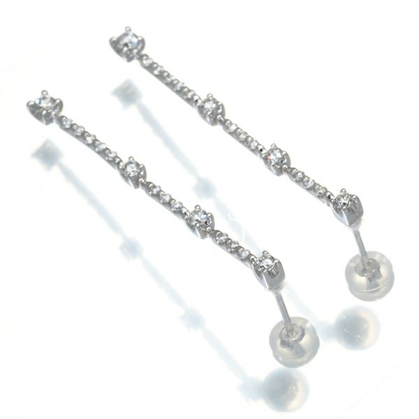 DTC ピアス ダイヤ 0.60ct LINE K18WG 