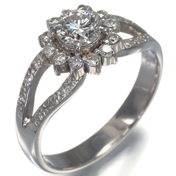 ダイヤ 0.51ct/0.24ct/0.07ct フラワー  リング Pt900 