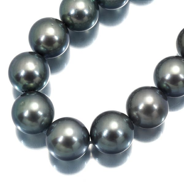 ミキモト ネックレス ブラックパール 黒蝶真珠 8.0-10.8mm   K18WG 