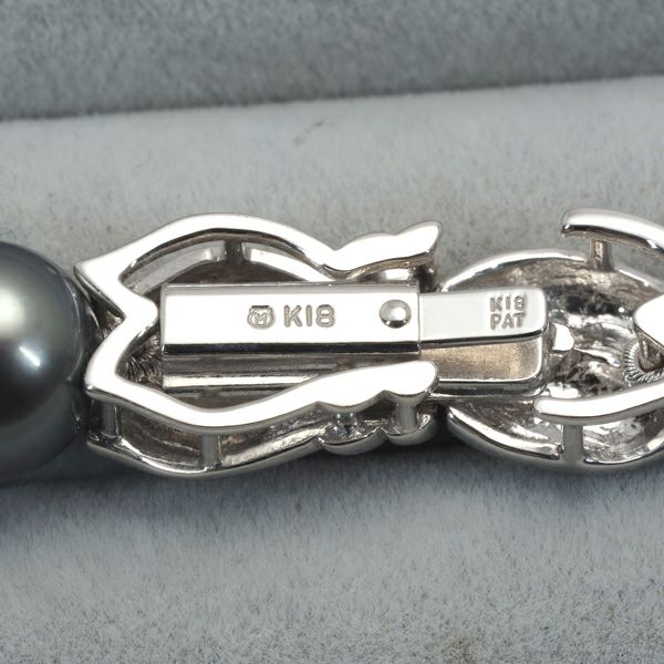 ミキモト ネックレス ブラックパール 黒蝶真珠 8.0-10.8mm   K18WG 