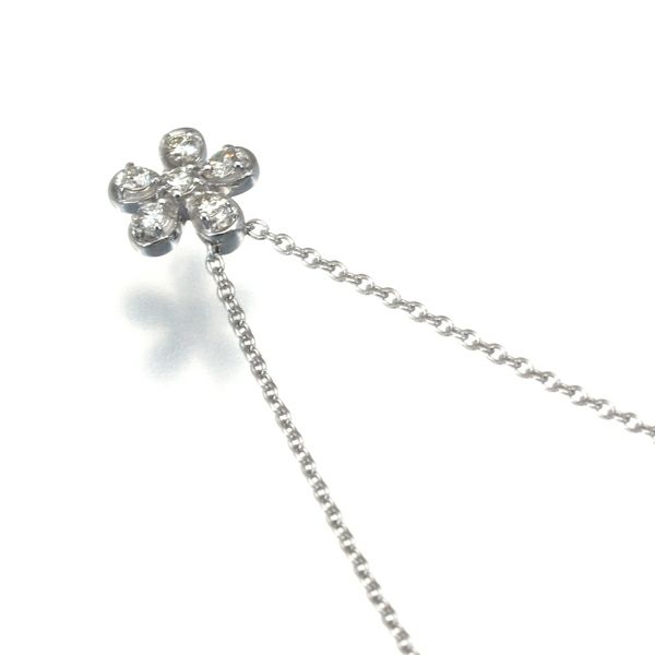 スタージュエリー ネックレス ダイヤ 0.06ct  フラワー K10WG 