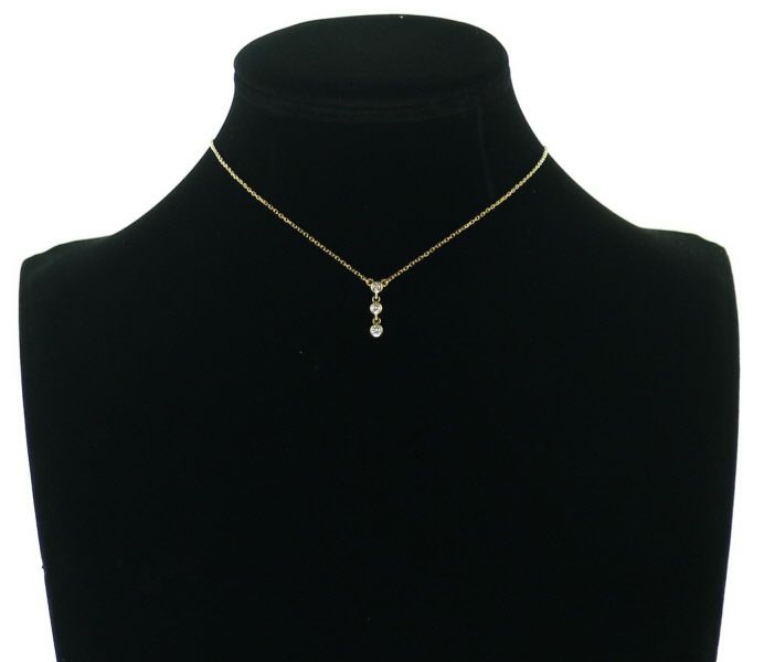 ミキモト ネックレス ダイヤ 0.13ct  3P K18YG 