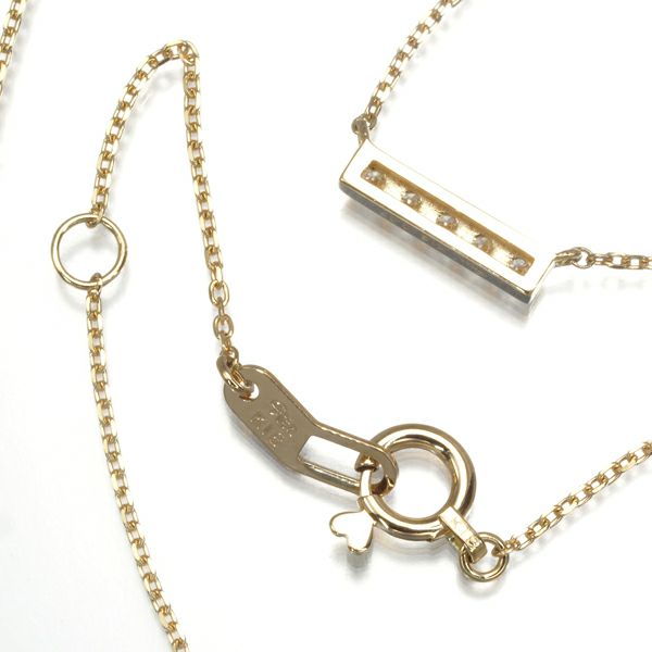 スタージュエリー ネックレス ダイヤ 0.07ct  バーデザイン K18YG 