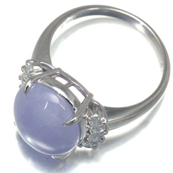 タサキ リング ラベンダー翡翠 6.19ct ダイヤ 0.25ct  11.5号 Pt900 ソーティング