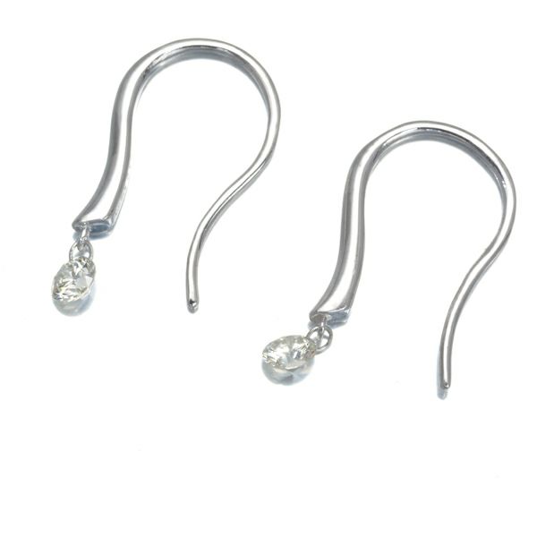 ダイヤ 0.10ct/0.10ct ヌーディ 揺れる フック ピアス K18WG 