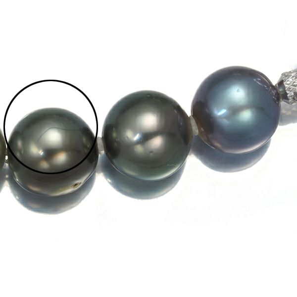 ブラックパール 黒蝶真珠 9.2-10.8mm ネックレス シルバー 