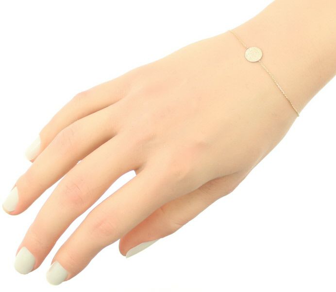 アガット ブレスレット サークル 艶消し K10PG 