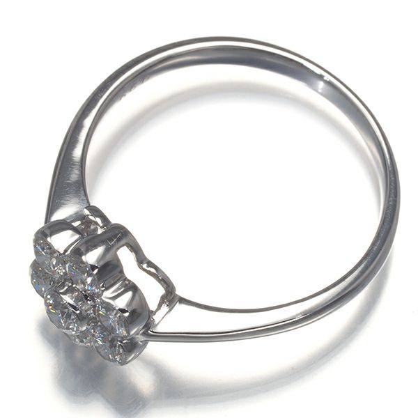 ダイヤ 0.50ct フラワー  リング K18WG 