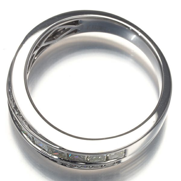 ダイヤ 1.12ct プリンセス 2種カット  リング K18WG 