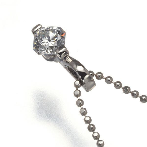 ダイヤ ラディアントカット 0.331ct 一粒  ネックレス Pt900/Pt850 
