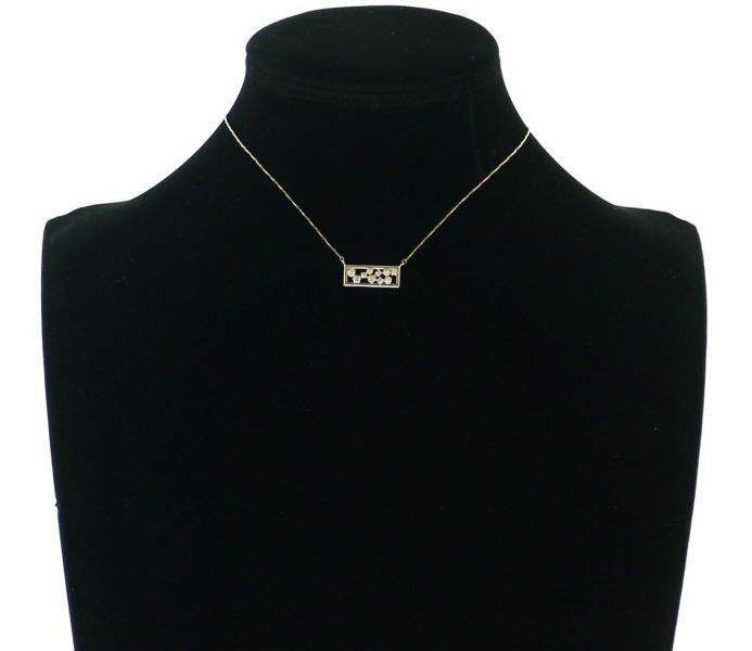 ダイヤ 0.21ct 透かし スクエア  ネックレス K18YG 