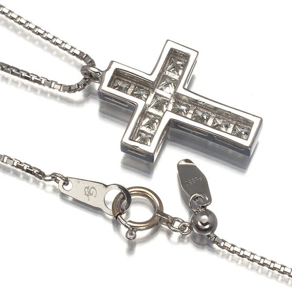 ゆきざき ネックレス ダイヤ 1.00ct リッチクロス  Pt900/Pt850/K18WG