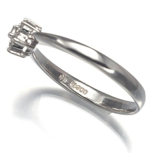 タサキ リング ダイヤ 0.12ct  フラワー 15号 Pt900 