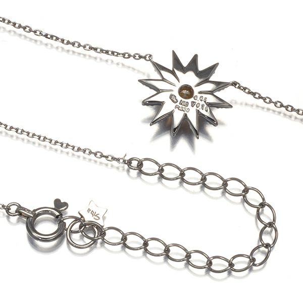スタージュエリー ネックレス ライトイエロー＆クリア ダイヤ 0.16ct サンバースト K18YG/Pt950