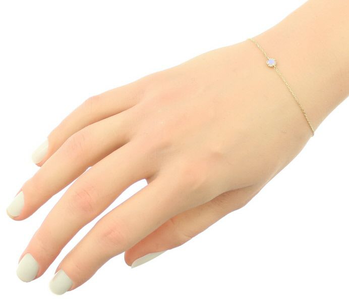 エテ ブレスレット オパール  ミルグレイン K10YG 