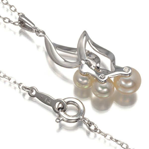 ミキモト ネックレス パール アコヤ真珠 4.7-6.0mm  リーフ シルバー/シルバー925 