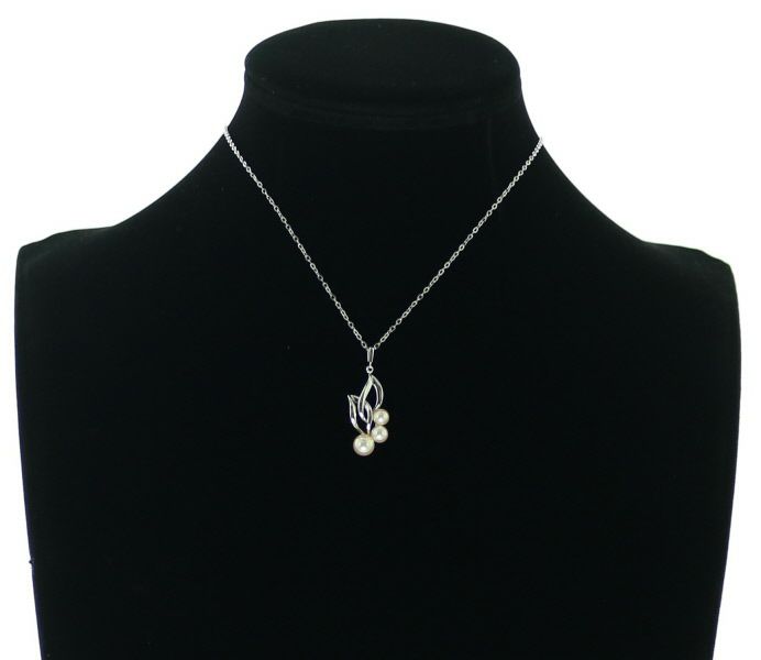 ミキモト ネックレス パール アコヤ真珠 4.7-6.0mm  リーフ シルバー/シルバー925 