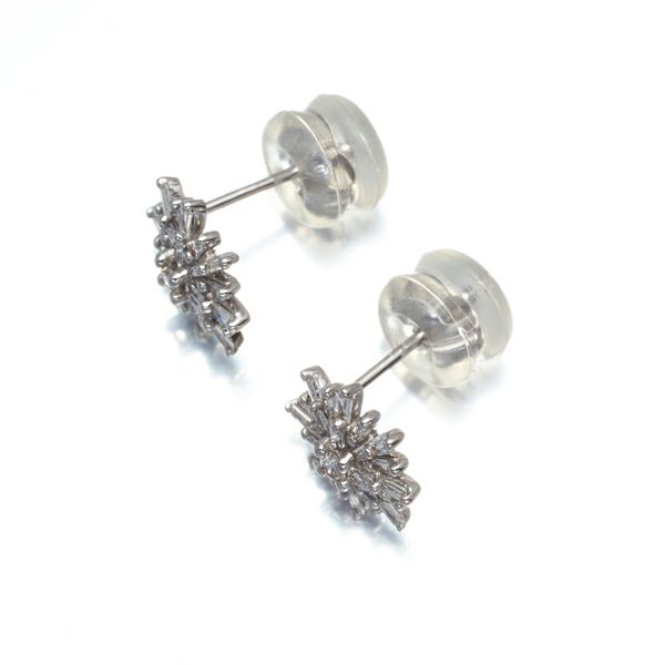 GSTV ピアス ダイヤ 0.15ct/0.15ct 2種カット スノーフレーク K18WG 