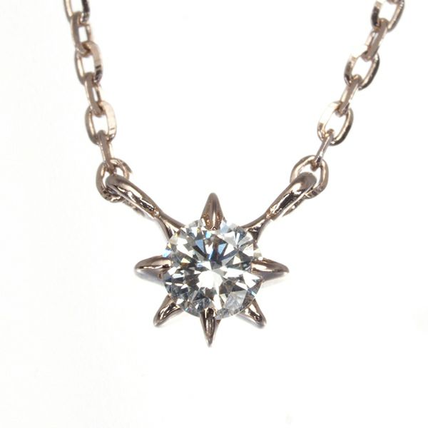 スタージュエリー ネックレス ダイヤ 0.04ct  一粒 K10PG 