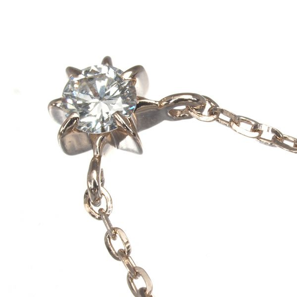 スタージュエリー ネックレス ダイヤ 0.04ct  一粒 K10PG 