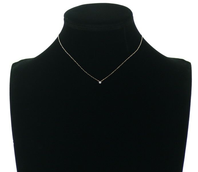 スタージュエリー ネックレス ダイヤ 0.04ct  一粒 K10PG 