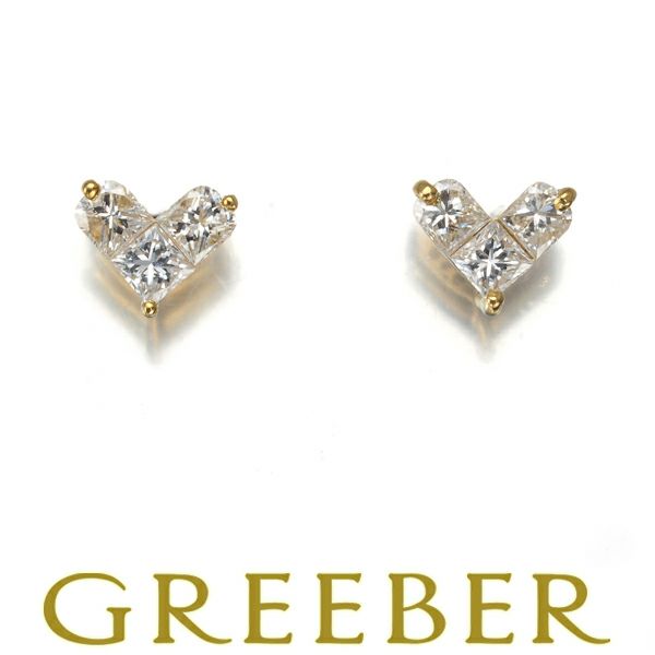 スタージュエリー ピアス ダイヤ 0.10ct/0.10ct ミステリアスハート K18YG 