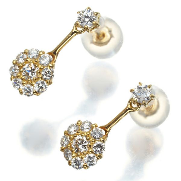 ポンテヴェキオ ピアス ダイヤ 0.25ct/0.25ct K18YG 
