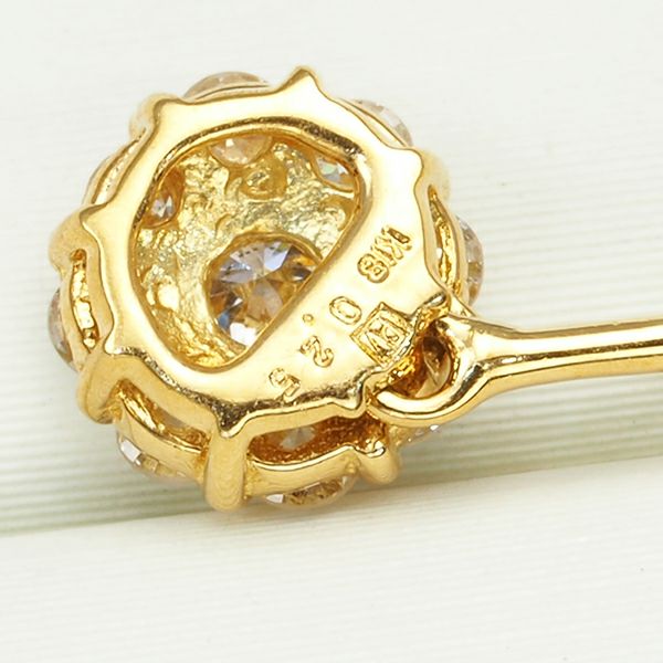 ポンテヴェキオ ピアス ダイヤ 0.25ct/0.25ct K18YG 