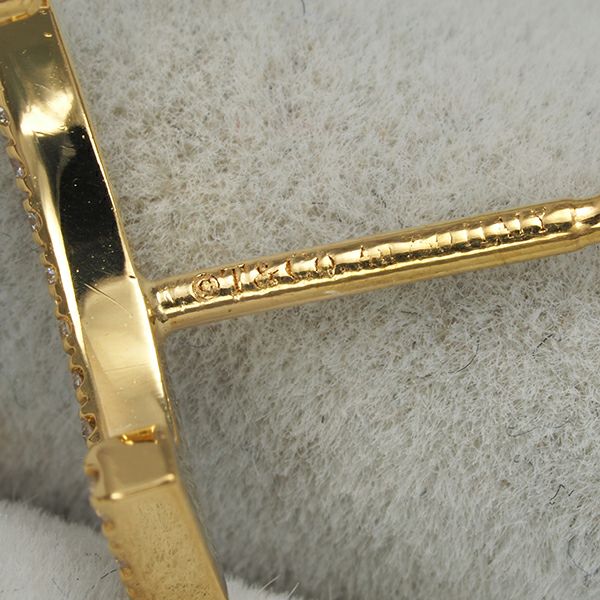 ティファニー ピアス ダイヤ Tスマイル  K18YG 