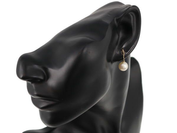 ミキモト ピアス パール 真珠 9.0mm  アメリカンフック K18YG 