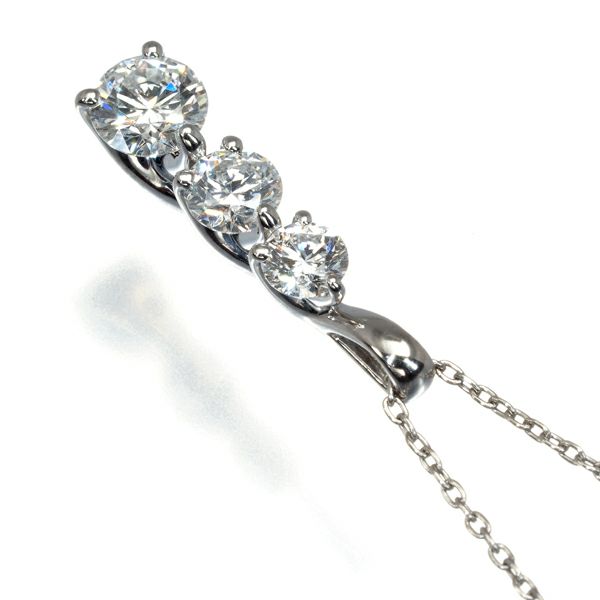 トリロジー ネックレス ダイヤ 1.00ct  3P Pt900/Pt850 