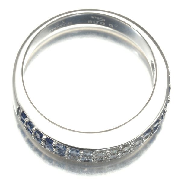 スタージュエリー リング ダイヤ  サファイア 0.54ct  グラデーション パヴェ 10号 K18WG 