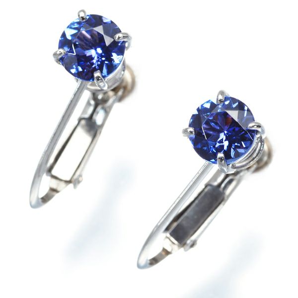 タンザナイト 0.73ct/0.75ct 一粒 イヤリング Pt900 