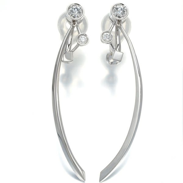 小寺智子 イヤリング ダイヤ 0.25ct Snowing Night K18WG/K14WG 